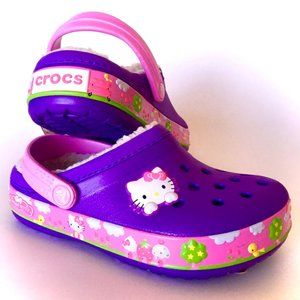 NEW! Crocs x Hello Kitty - GIRLS Bayaband Lined Clogs - Strawberry House Band